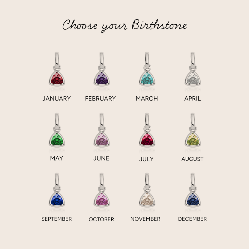 Droplet Birthstone Pendant (Silver)