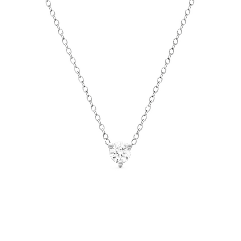 Crystal Round Necklace (Silver) - Worth £49