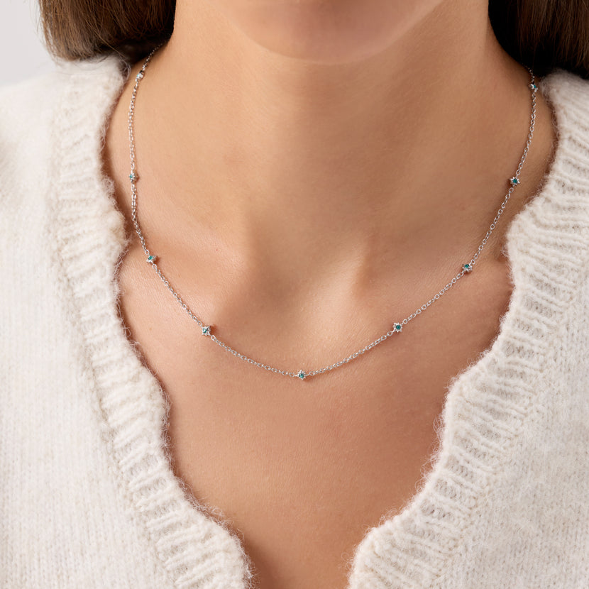 Written In The Stars Birthstone Necklace (Silver)