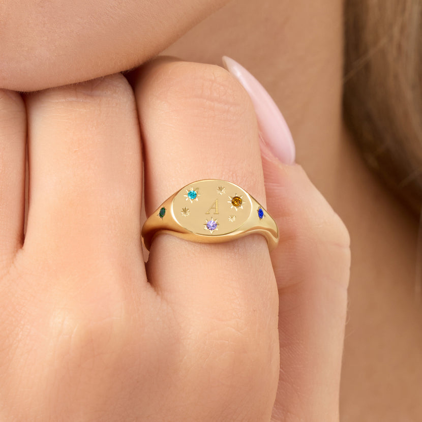 The Story of Us Oval Signet Ring (Gold)