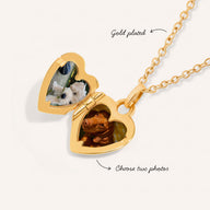 Mini Me Heart Locket Necklace (Gold)