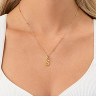 Knife Edge Initial Necklace (Gold)