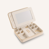 Large Leather Jewellery Box (Oatmilk)