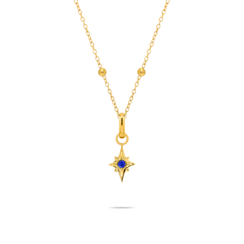 Star Birthstone Necklace (Gold)