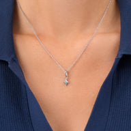 Star Birthstone Necklace (Silver)
