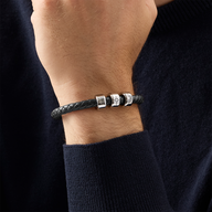 Tommy's Charity Genuine Leather Charm Bracelet (Black)