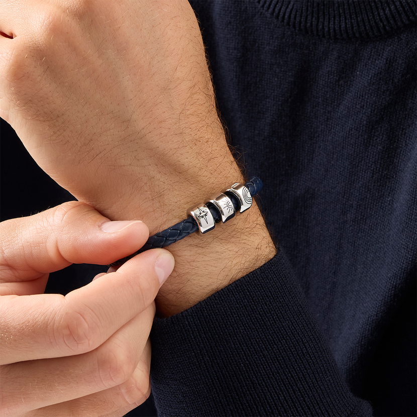 Tommy's Charity Genuine Leather Charm Bracelet (Navy)