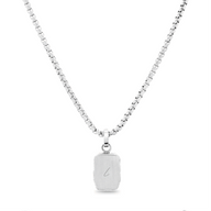 Men's Molten Edge Tag Necklace (Silver)