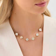 Pearl Clover Custom Name Necklace (Gold)