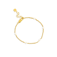 Pearlescent Stationed Bracelet (Gold)