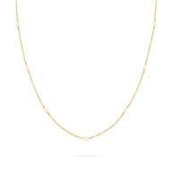 Pearlescent Stationed Necklace (Gold)