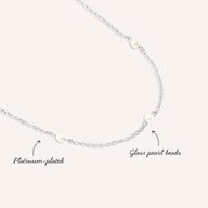 Pearlescent Stationed Necklace (Silver)