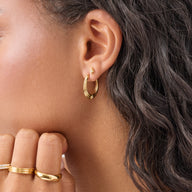 Shooting Star Creole Hoop Earrings (Gold)