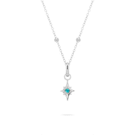 Star Birthstone Necklace (Silver)