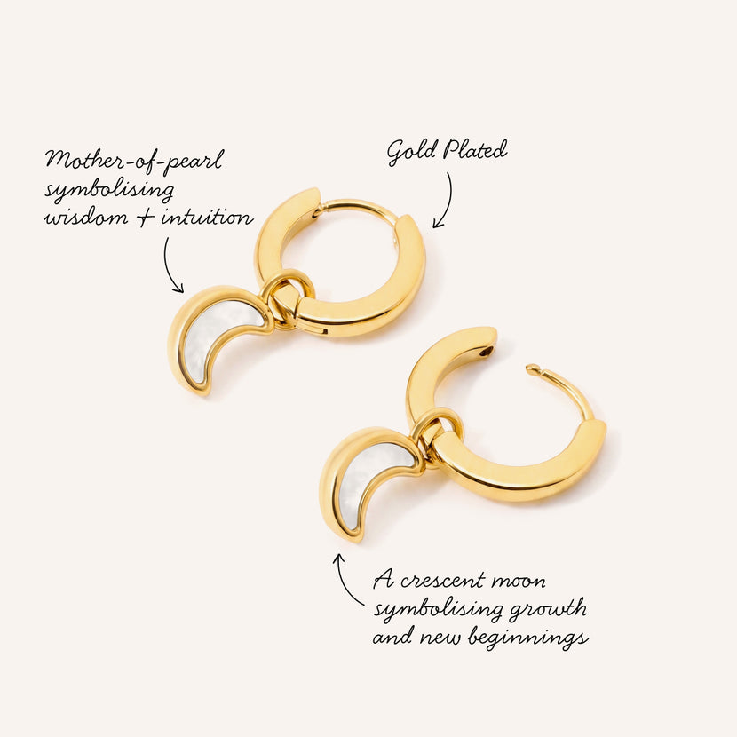 Lunar Hoop Earrings (Gold)