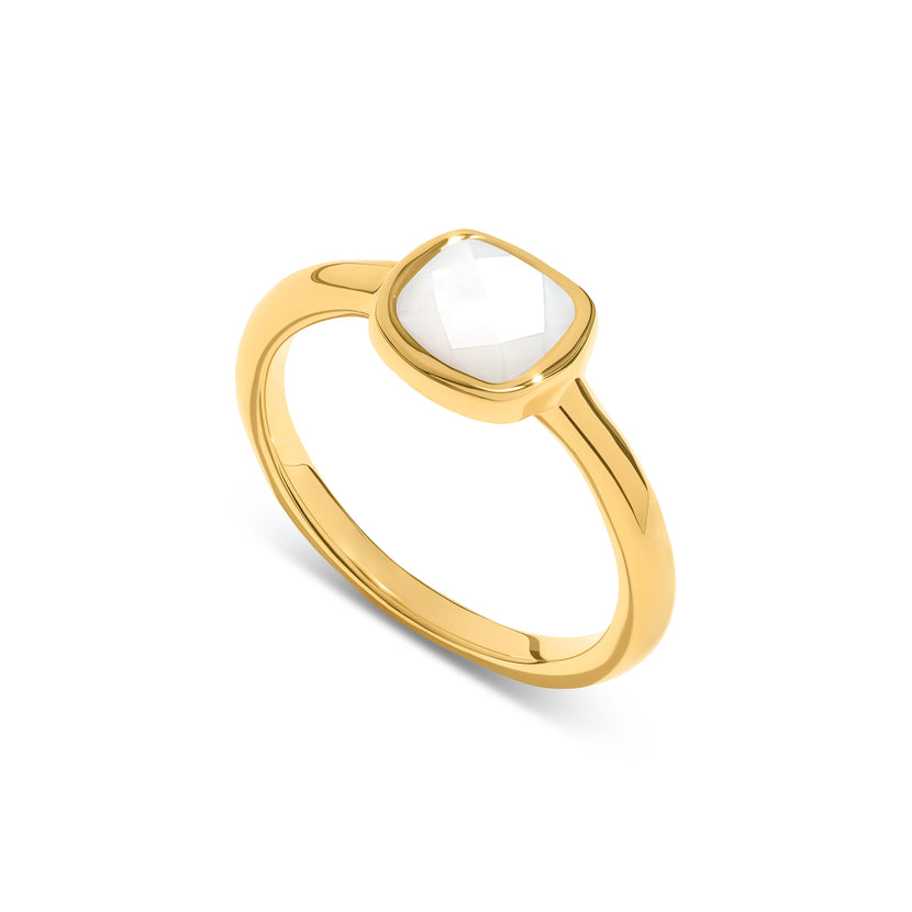 Mother of Pearl Cushion Ring (Gold)