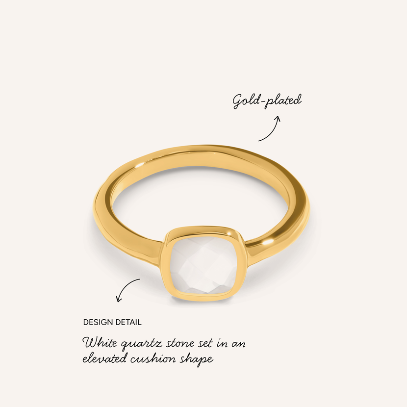 Mother of Pearl Cushion Ring (Gold)