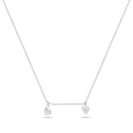 Written In The Sand Mini Charm Necklace (Silver)