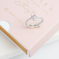 Stacey's Stories Doodle Heart Crystal Ring (Silver)