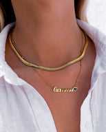 Birthstone Name Necklace (Gold)