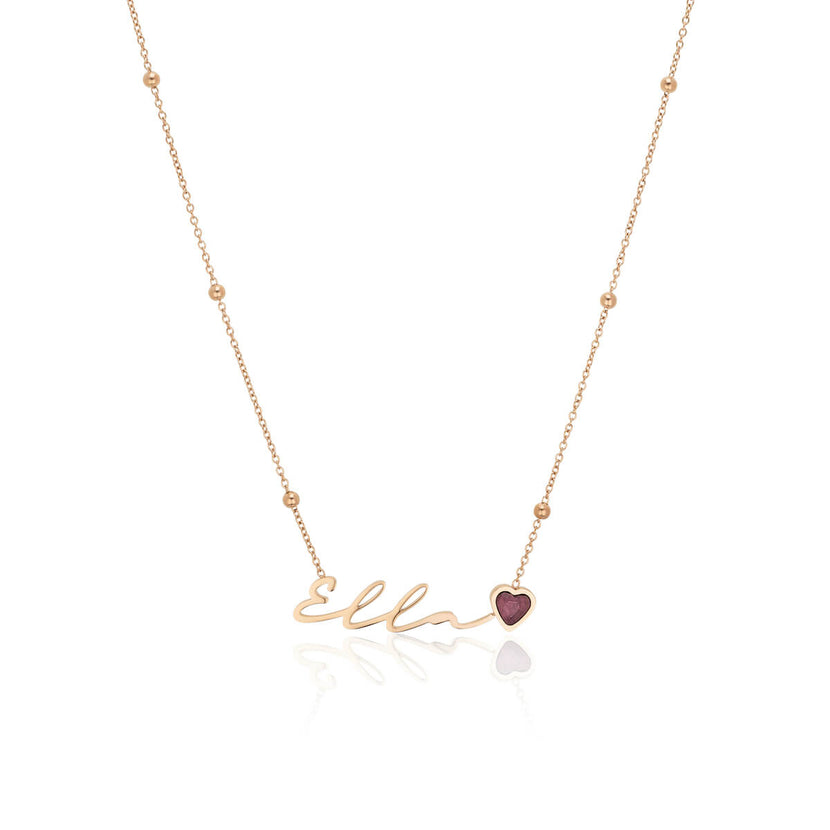 Birthstone Name Necklace (Rose Gold)