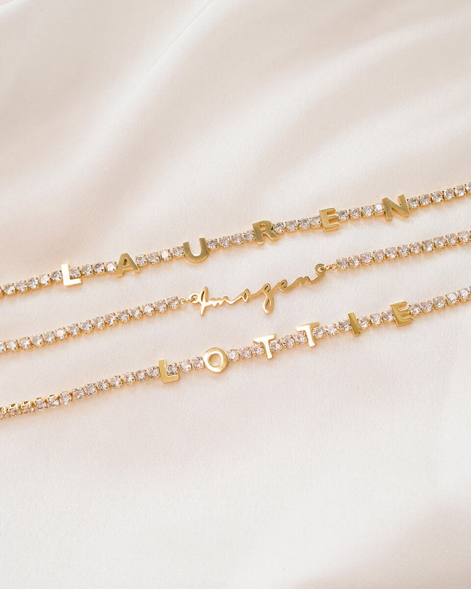 Custom Tennis Name Set (Gold)