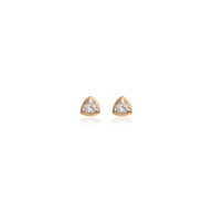925 Sterling Silver Crystal Stud Earrings (Gold)
