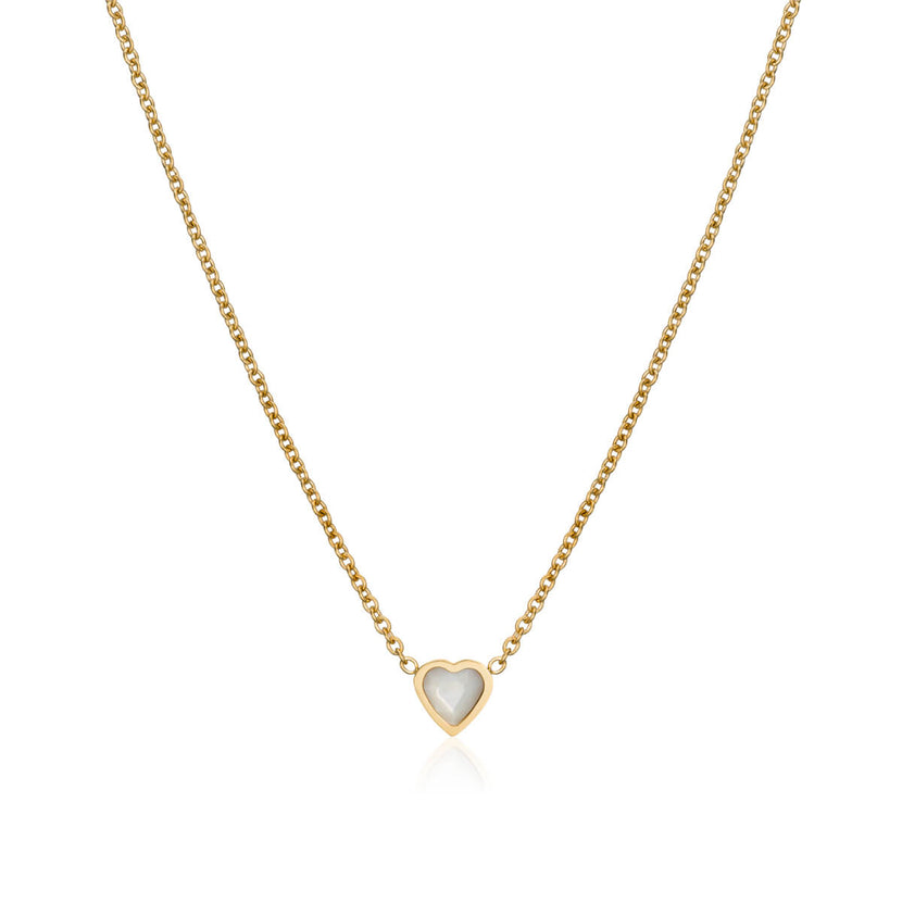 Made Mine Mini Heart Birthstone Necklace (Gold)
