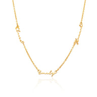 Triple Signature Name Necklace (Gold)