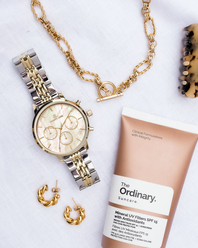 Two Tone Pearl Link Nueva 40 Watch