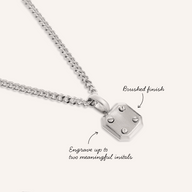Men's Rivet Pendant Necklace (Silver)