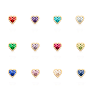 Made Mine Charms - Heart Birthstone Charms (Gold)