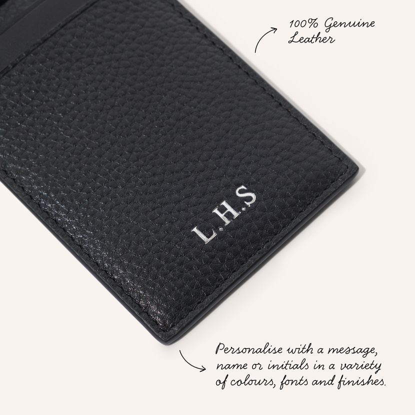 Men's Leather Luggage Tag (Black)