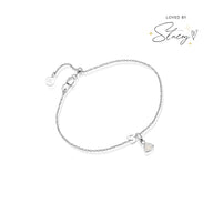Birthstone & Made Mine Letter Bracelet (Silver)