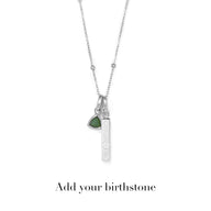 Custom Stamped Bar Pendant Necklace (Silver)
