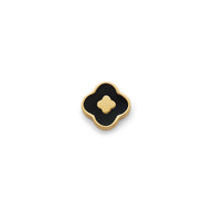 Black Enamel Clover Charms (Gold) - Clover