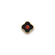 Black Enamel Clover Charms (Gold) - Birthstones