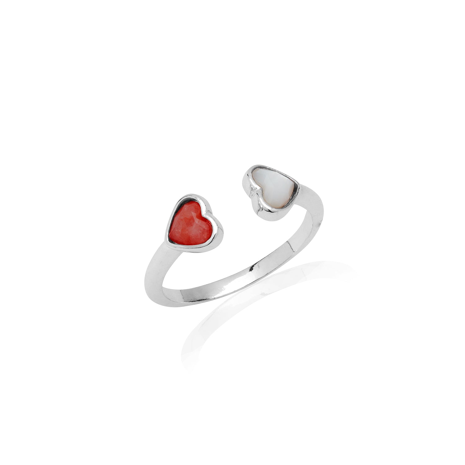 Custom Heart Birthstone Ring (Silver)