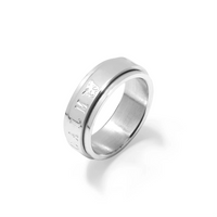 Custom Stamped Name Fidget Ring (Silver)