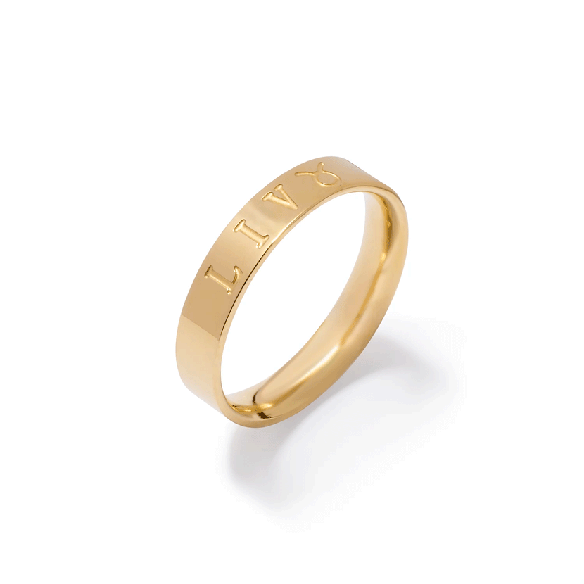 Custom Stamped Name Ring (Gold)
