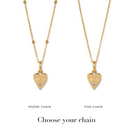 Custom Stamped Heart Pendant Necklace (Gold)