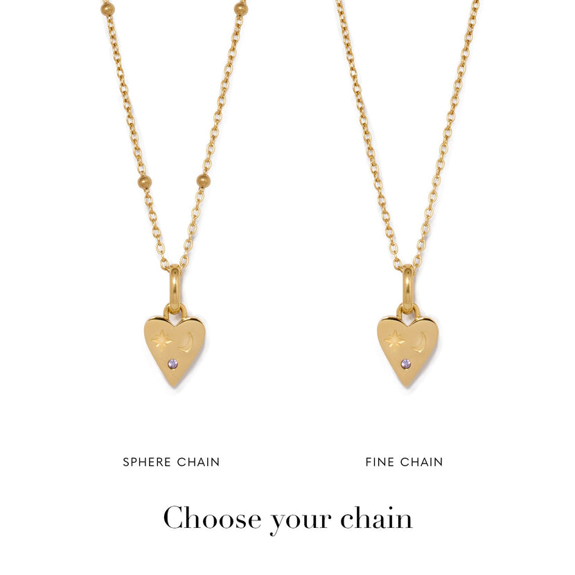 Custom Stamped Heart Pendant Necklace (Gold)