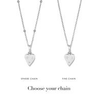 Custom Stamped Heart Pendant Necklace (Silver)