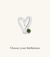 Stories Doodle Heart Birthstone Ring (Silver)