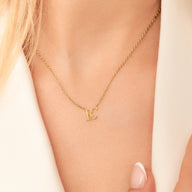 Mini Double Initial Necklace (Gold)