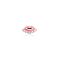 Enamel Lips Stud (Silver)
