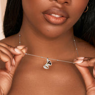 Heart Double Photo Locket Necklace (Silver)