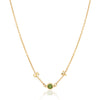 Initials & Birthstone Necklace (Gold)