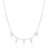 Mini Hanging Letter Name Necklace (Silver)