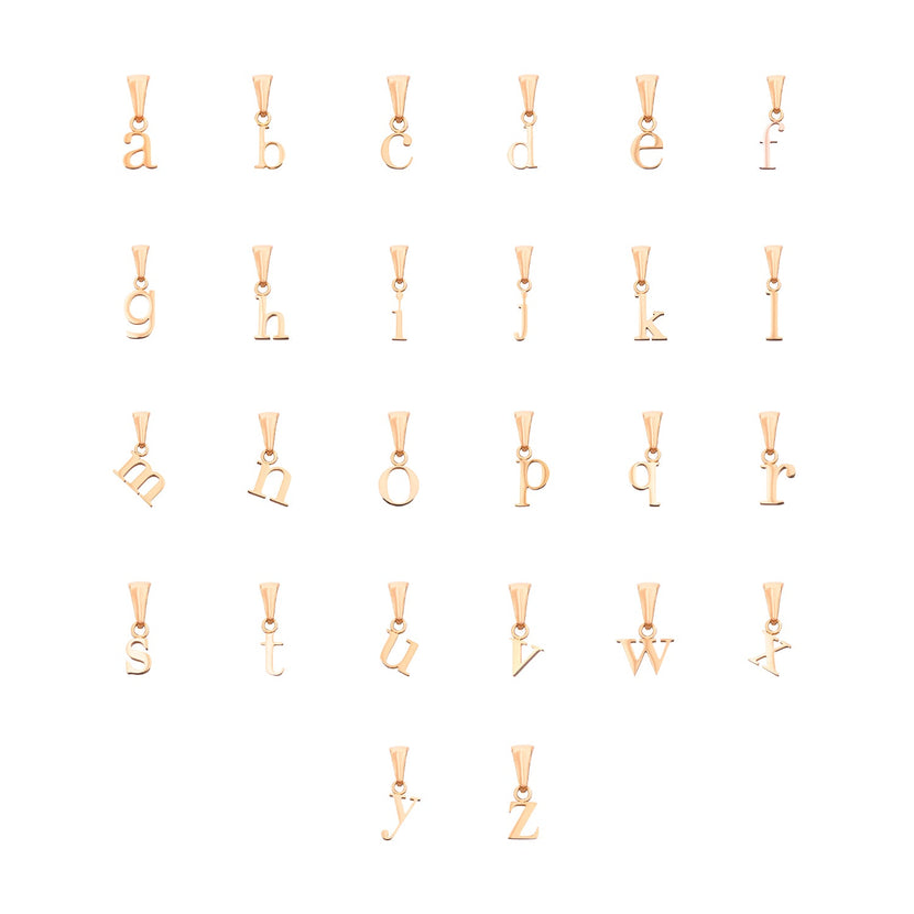 Lowercase Initial Sphere Chain Bracelet (Rose Gold)